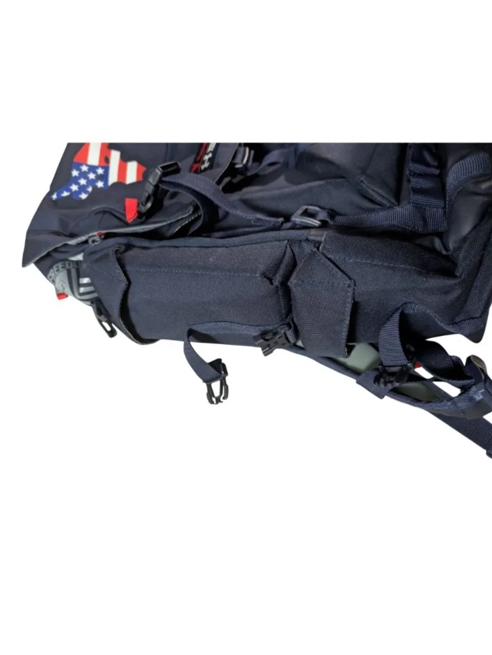 UA Project Rock Freedom Regiment Backpack Brahma Bull USA Flag Gym Bag Navy